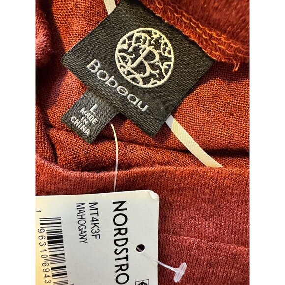 Bobeau Boat Neck Size Large Rushed Puff Short Sleeve Knit Stretch Top NWT - Picture 3 of 8